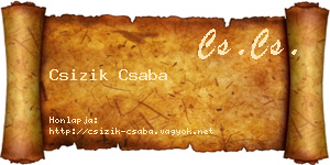 Csizik Csaba névjegykártya