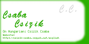 csaba csizik business card